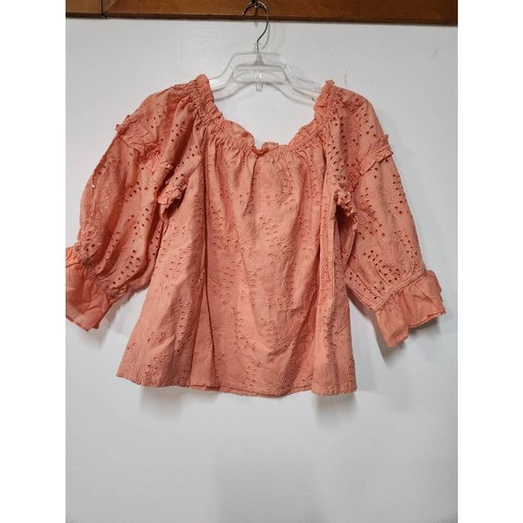 Anthropologie Jane Eyelet Lace Off-The-Shoulder Blouse Size 10 A37 - Picture 10 of 11